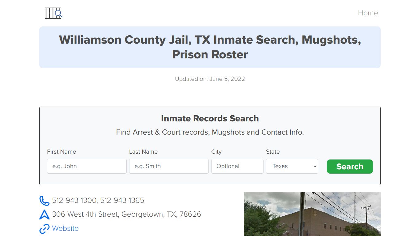 Williamson County Jail, TX Inmate Search, Mugshots, Prison ...